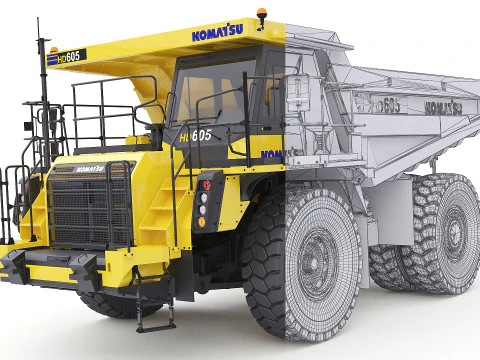 Komatsu HD605 Mining Truck 3D Model