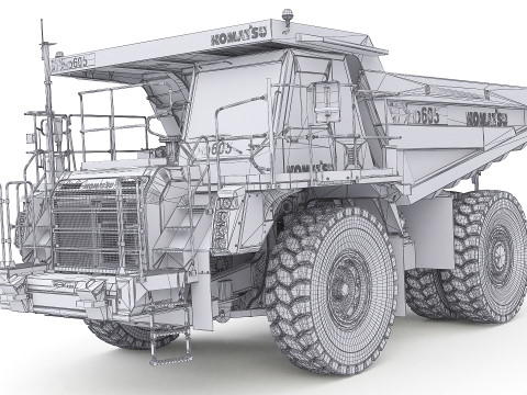 Komatsu HD605 Mining Truck 3Dモデル