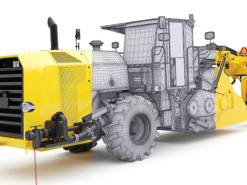 Road reclaimer Vehicle 3D Model