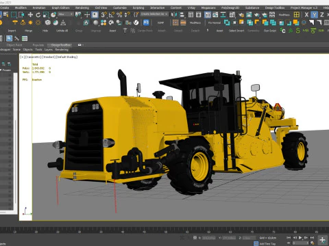 Road reclaimer Vehicle 3D Model