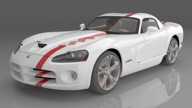 2008 Dodge Viper SRT10 ACR Modelo 3D .c4d .max .obj .3ds .fbx .stl .blend 