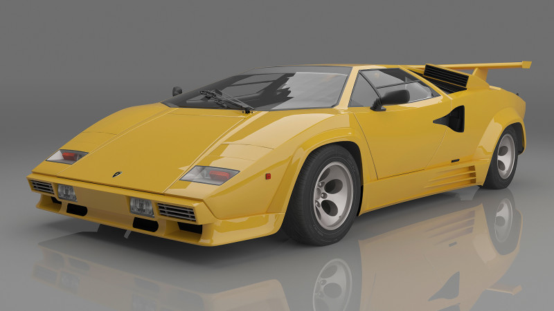 1988 Countach LP5000 QV 3D Model .c4d .max .obj .3ds .fbx .stl .blend 