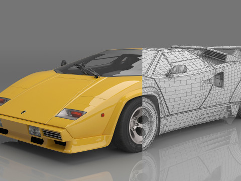 1988 Countach LP5000 QV 3D Model