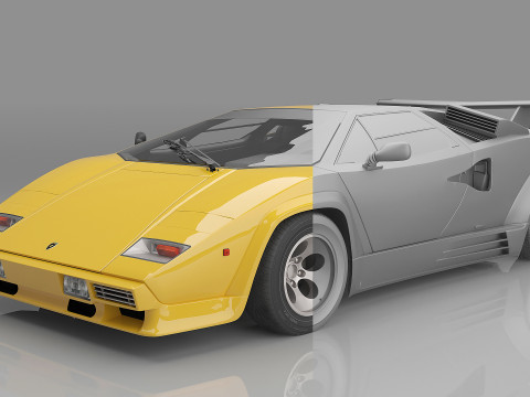 1988 Countach LP5000 QV 3D Model