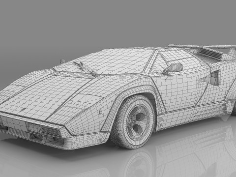 1988 Countach LP5000 QV 3D Model