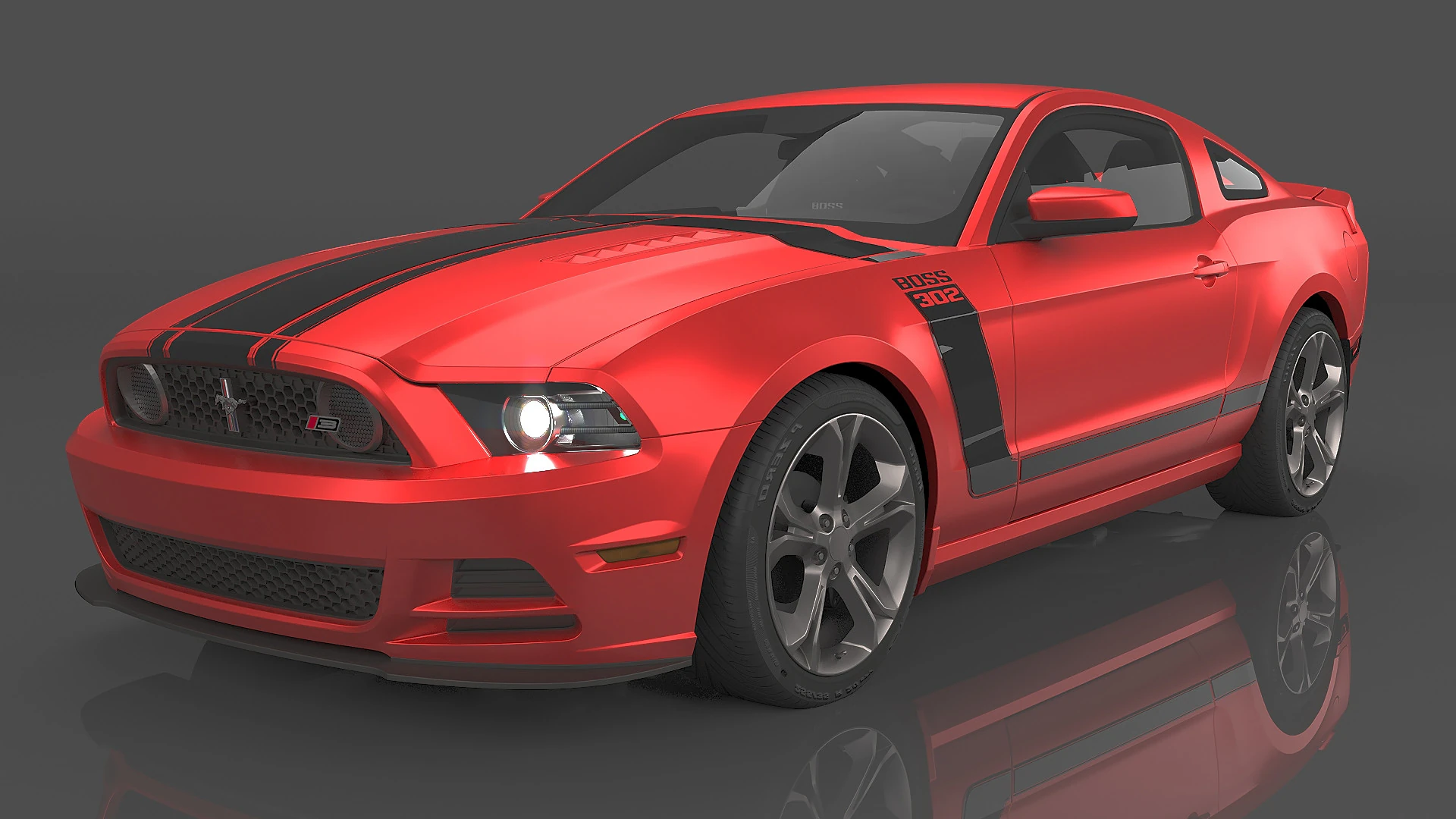 2013 Mustang Boss 302 3D Model .c4d .max .obj .3ds .fbx .stl .blend 
