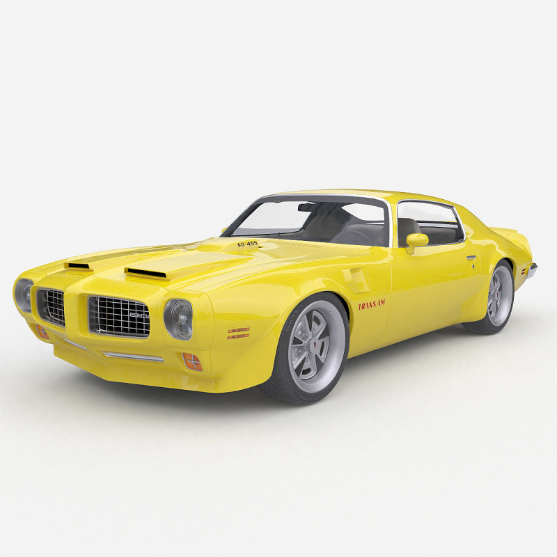 1973 Pontiac Firebird Trans Am 2 3D Model .c4d .max .obj .3ds .fbx .stl .blend 