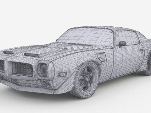 1973 Pontiac Firebird Trans Am 2 3D Model