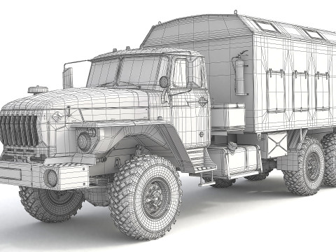Military Transporter Jeep 3Dモデル