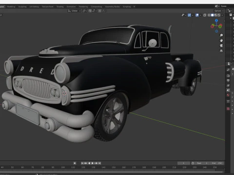 Dred Retro Pickup 3D Model