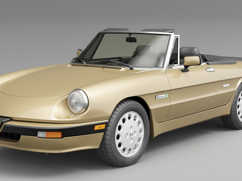1986 阿尔法罗密欧 Spider Quadrifoglio Verde 3D 模型