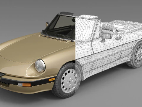 1986 Alfa Romeo Spider Quadrifoglio Vert Modèle 3D