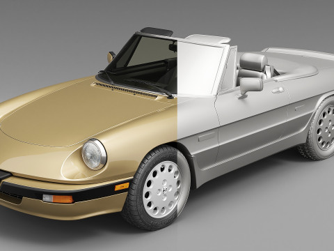 1986 阿尔法罗密欧 Spider Quadrifoglio Verde 3D 模型