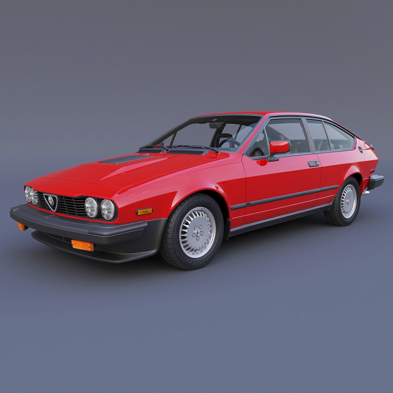 Alfa Roméo GTV-6 1986 Modèle 3D .c4d .max .obj .3ds .fbx .stl .blend 