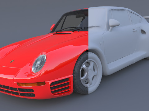Porsche 959 1987 року 3D Модель