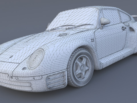 Porsche 959 1987 року 3D Модель