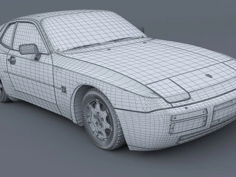 1989 Porsche 944 Turbo 3D Model
