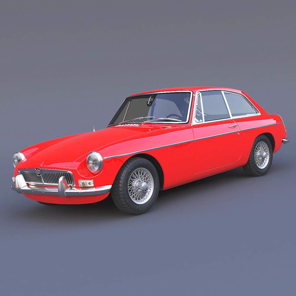 1965 MG MGB GT 3D Model .c4d .max .obj .3ds .fbx .stl .blend 