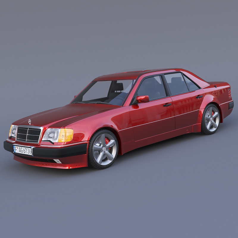 Mercedes-Benz W124 E500 3D Model .c4d .max .obj .3ds .fbx .stl .blend 