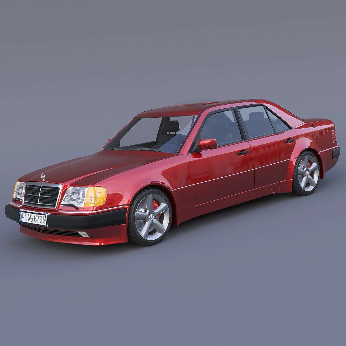 Mercedes-Benz W124 E500 3D Model .c4d .max .obj .3ds .fbx .stl .blend