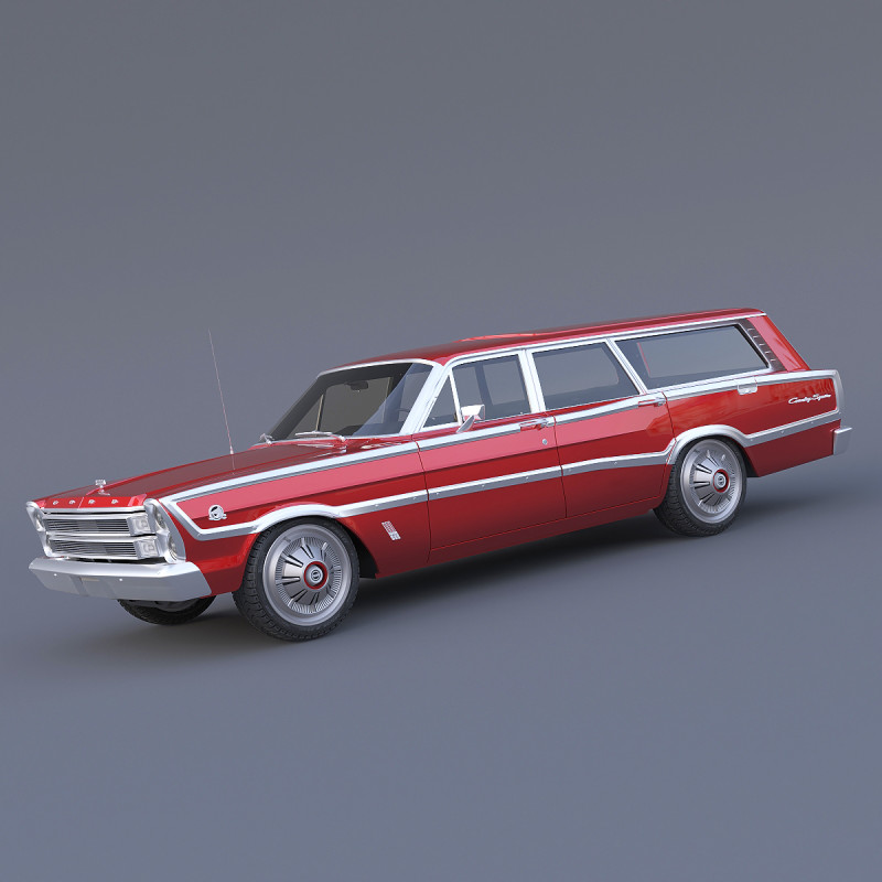 1966 Country Squire 3D Model .c4d .max .obj .3ds .fbx .stl .blend 