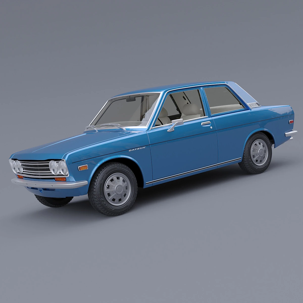 1970 Nissan Datsun 510 3D Model .c4d .max .obj .3ds .fbx .stl .blend 