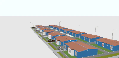 quarteiro com 14 casas 3D Model .c4d .max .obj .3ds .fbx .stl .blend 