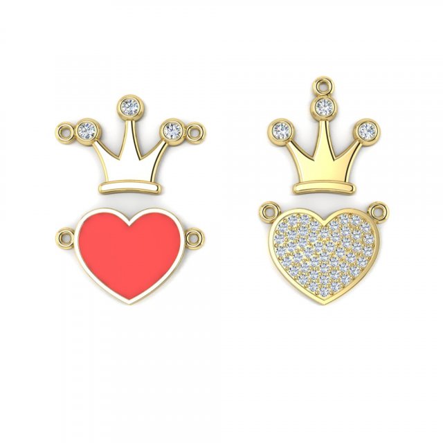 blank for necklace and earring bracelet crown and heart 3D Принт Модель .c4d .max .obj .3ds .fbx .stl .blend 
