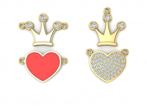 blank for necklace and earring bracelet crown and heart Model do druku 3D