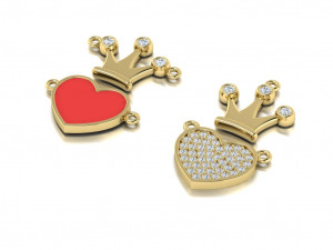 blank for necklace and earring bracelet crown and heart 3D Принт Модель