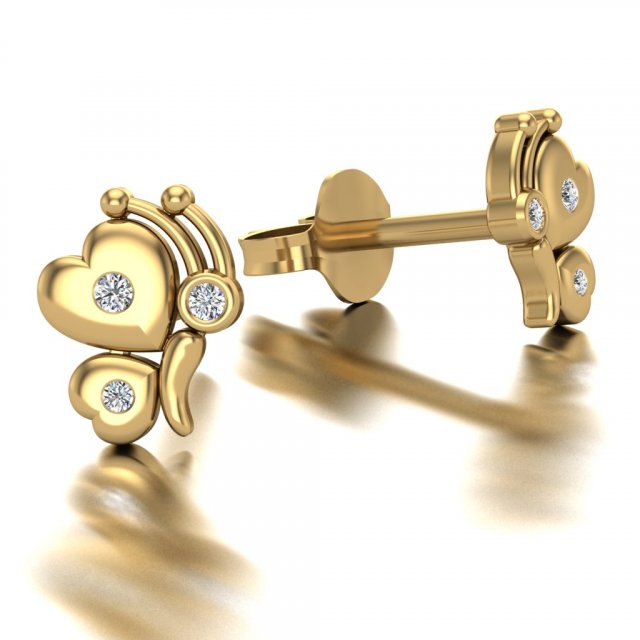 butterfly earring 3D Print Model .c4d .max .obj .3ds .fbx .stl .blend 