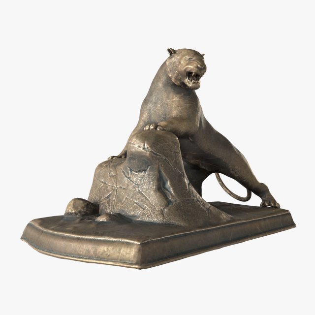 bronze tiger low-poly Modello 3D .c4d .max .obj .3ds .fbx .stl .blend 