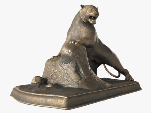 bronze tiger low-poly 3D Model