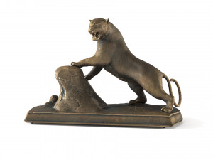 bronze tiger low-poly Modello 3D