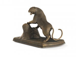 bronze tiger low-poly Modello 3D