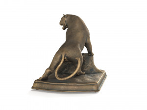 bronze tiger low-poly Modello 3D
