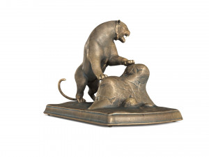 bronze tiger low-poly Modello 3D