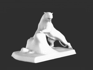 bronze tiger low-poly Modello 3D