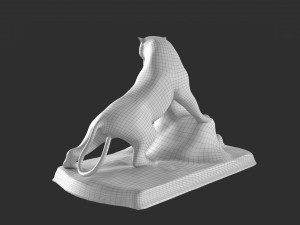 bronze tiger low-poly Modello 3D