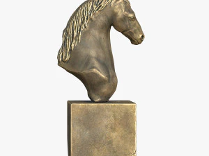 Pferdeskulptur Low-Poly 3D Modell