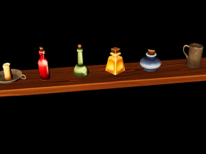 hand painted fantasy tavern assets 3D Model