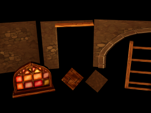 hand painted fantasy tavern assets Modelo 3D