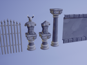 hand painted fantasy garden assets 3D Model