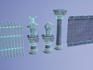 hand painted fantasy garden assets 3D Model