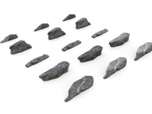 PSBlackMarble Scanned Pack1 3D Model