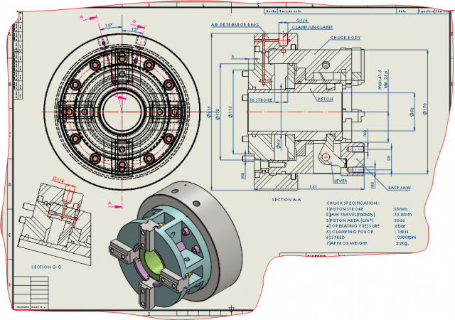 4j self-centering lever chuck Modèle 3D .c4d .max .obj .3ds .fbx .stl .blend 