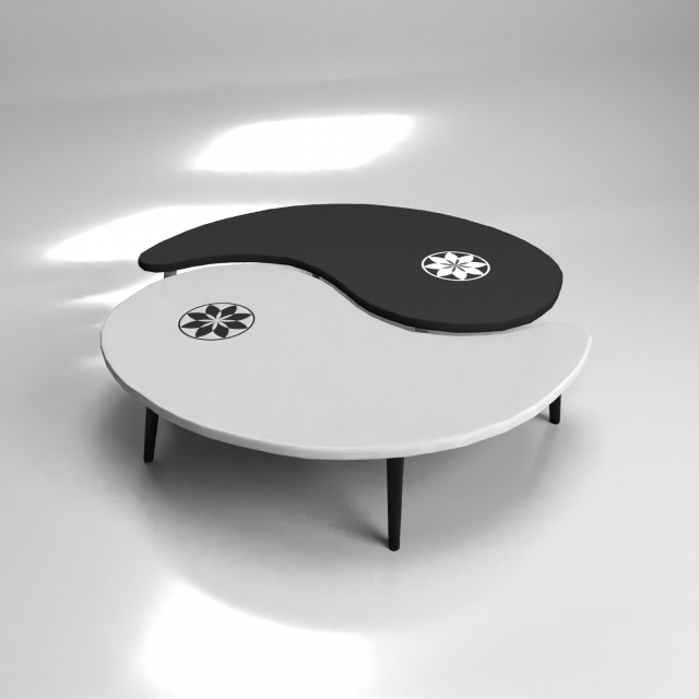 yin-yang coffee table 3D Model .c4d .max .obj .3ds .fbx .stl .blend