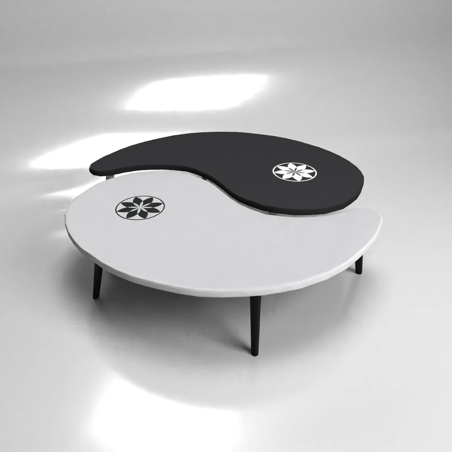 yin-yang coffee table 3D Model .c4d .max .obj .3ds .fbx .stl .blend 