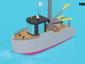 fishing boat low poly 3D Model