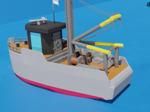 fishing boat low poly 3D 모델